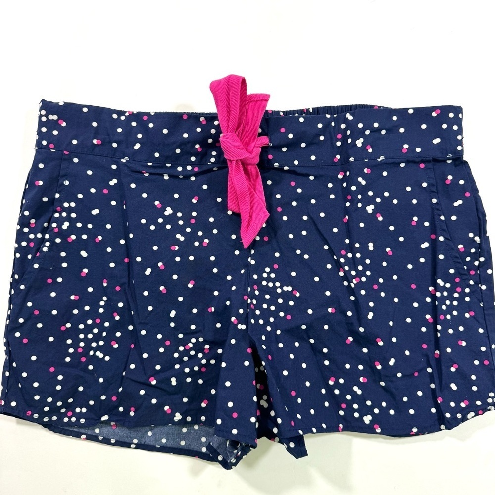 Boden Suzie Lounge PJ Shorts Blue Polka Dot Sleepwear